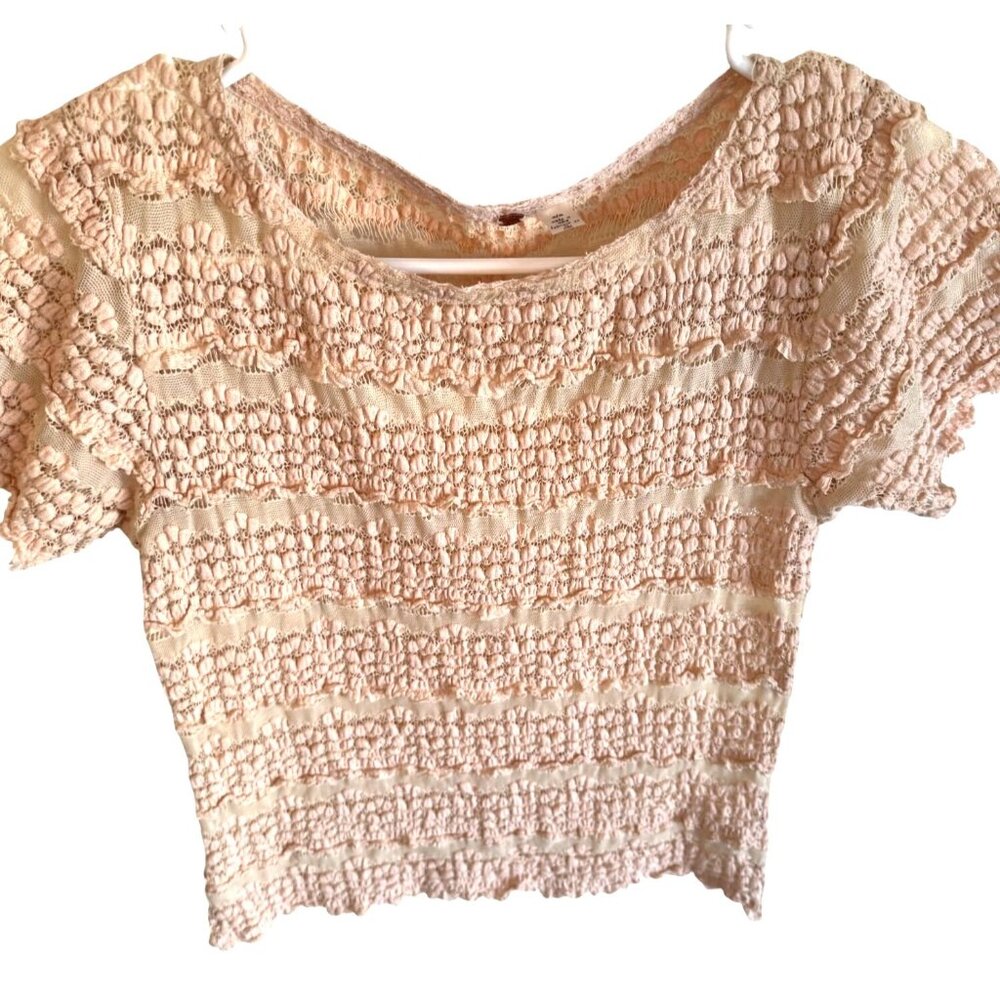 Free People Angelina Lace Size M Stretchy Peach NWOT $68 - Picture 10 of 16